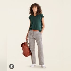 GUC HEMMED Roots Rossland Check Pleat Trouser - Size 14